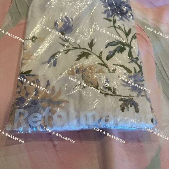 Reformation Frankie Linen Dress - Serenity - Picture 12 of 14